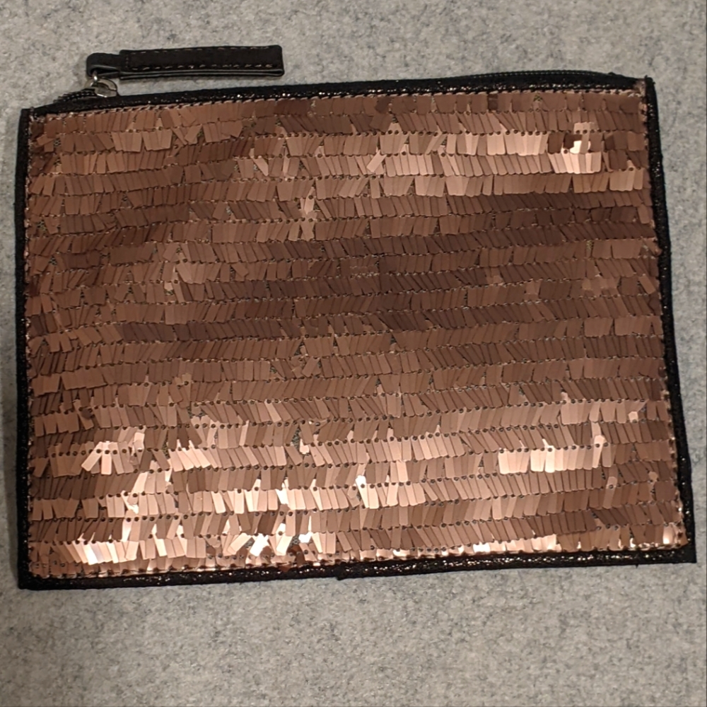 Loft Women's Rose Gold Zipper Pouch NWOT